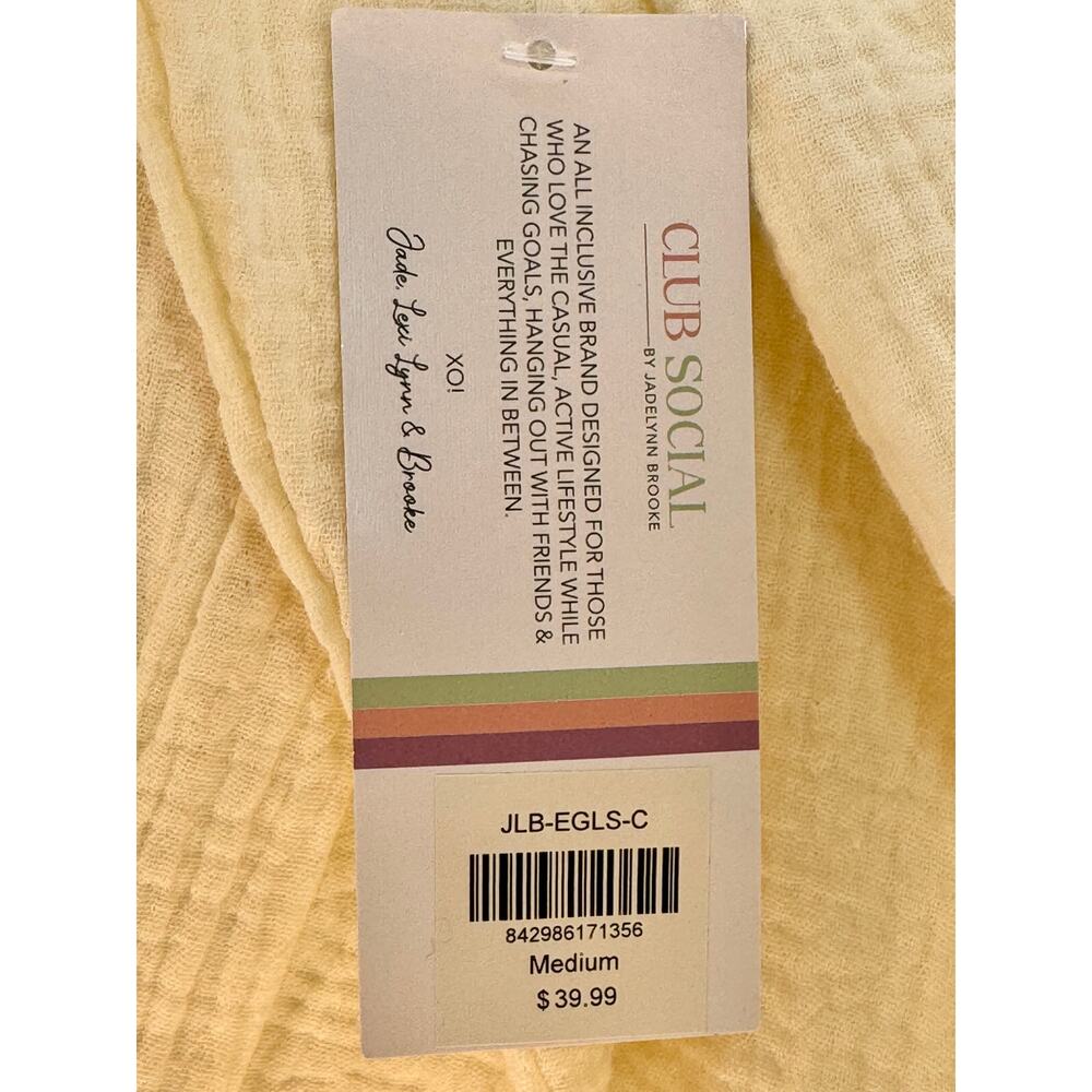 Club Social  Gauze Button Shirt Long Sleeve  NWT Size M - Picture 3 of 6